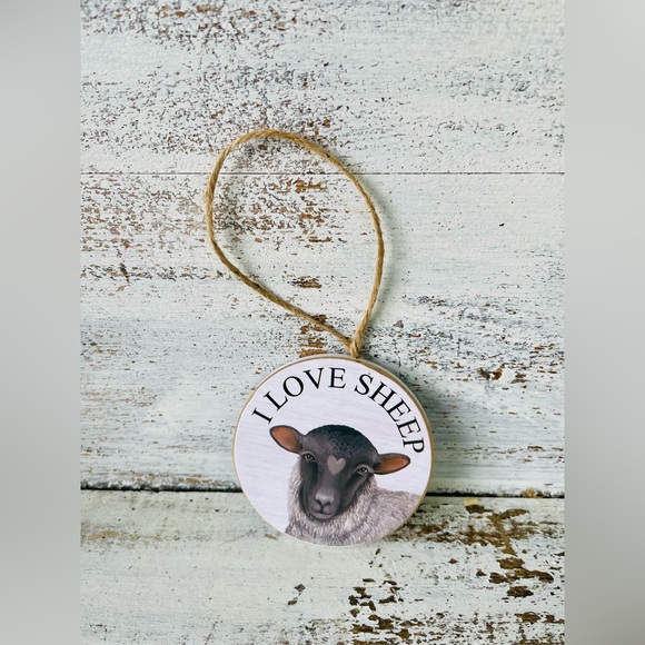 *I Love Farm Animal Round Ornament, Sheep - Picture 9 of 12